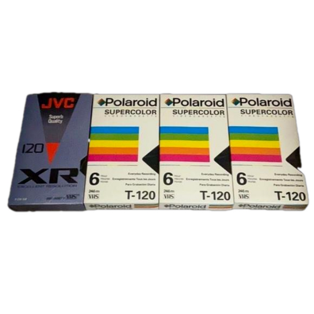 VHS Tapes Polaroid And JVC Blank T-120 Video Tapes New